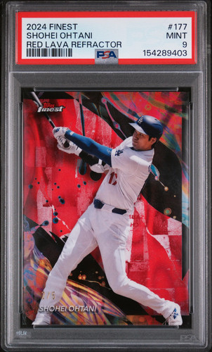 2024 Topps Finest Shohei Ohtani #177 Red Lava Refractor /5 PSA 9