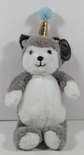 F.A.O. SCHWARZ PLUSH HUSKY BIRTHDAY HAT EXCELLENT CONDITION PRE-OWNED