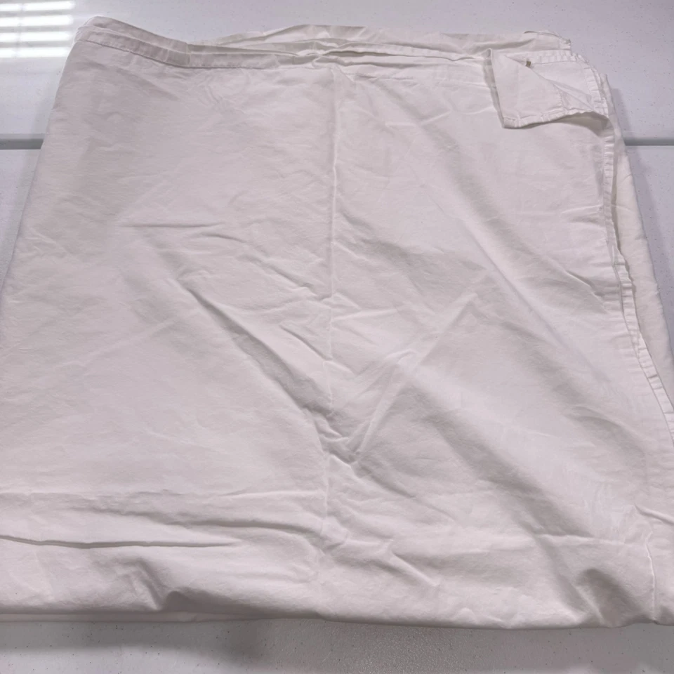 LLBean King Sábana Plana Blanco Sólido 100% Algodón Tradicional Moderno Foto 3 de 4