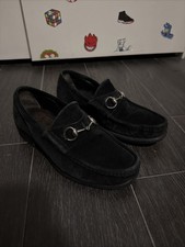 Gucci Loafer Black 100% Authentic Left Shoe Has Cracked Sole Size 39 E