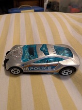 Hot Wheels Speed Trap Police Car Silver Diecast 1:64 Scale 2010 Mattel T9685