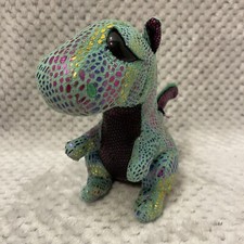Ty Beanie Boo "Cinder" Green Sparkly Glittery Plush Stuffed Dragon Animal Toy 6  