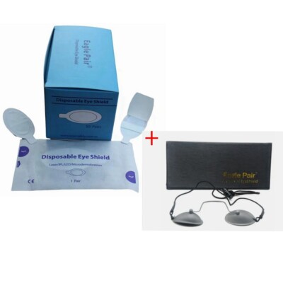 50 Pairs OD7+190nm-11000nm  Laser/IPL/LED Eye Shield+ 1pc Steel Eyepatch Googles