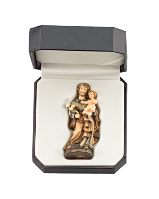 St. Joseph with Infant Lord Jesus Woodcarving from South Tyrol - Hand Painted