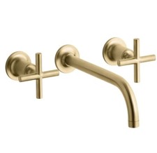 Kohler Purist K-T14414-3-2MB Wall Mounted Bathroom Sink Faucet Moderne Brass New