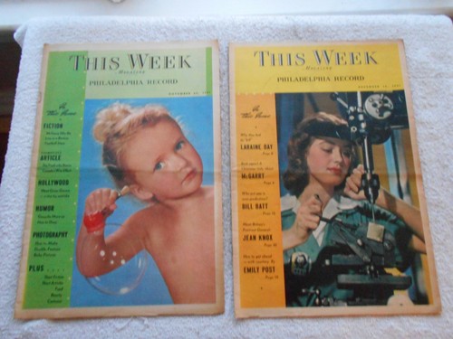 THIS WEEK MAGAZINE LOT OF 6-APR,1941-DEC,1941--GAY McGARRY--MATT TAYLOR - Picture 4 of 10