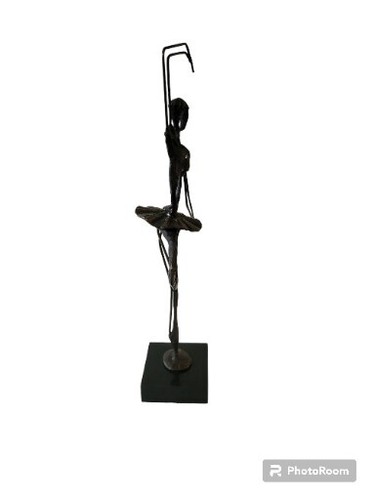 Brutalista Bailarina Bronce Alberto Giacometti Estilo Estatua Base Mármol - Imagen 3 de 9