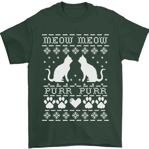 Weihnachten Katze Meow Purr Lustig Weihnachten Herren 100% Baumwolle - Picture 21 of 102