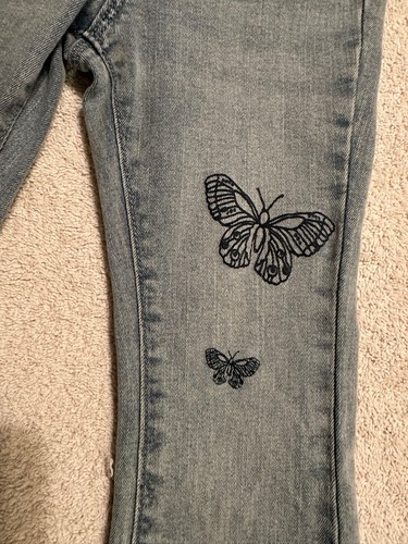 Okie Dokie Toddler Girl Jeans Butterfly flare leg adjustable waist size 5T - Picture 8 of 10