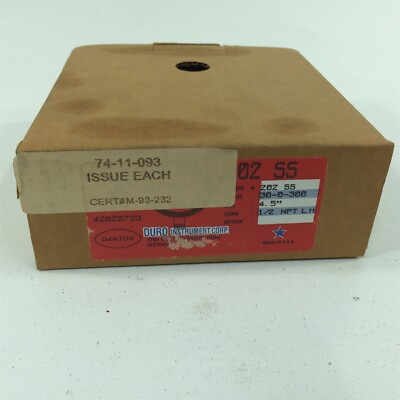 #ad Danton Duro 202SS Pressure Gauge Dry 30 0 300PSI 1 2quot; NPT LM 4.5quot; Stainless $79.99
