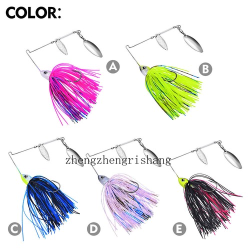 5pcs 13g/16g Spinnerbaits Bait Rubber Skirt Buzzbaits Spoon Blade Fishing Lures - Picture 7 of 20