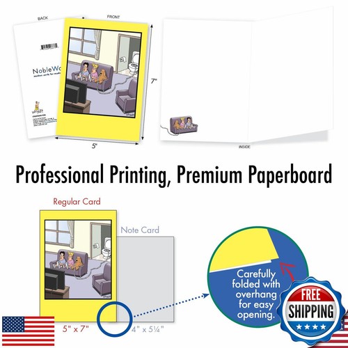 NobleWorks - 1 Hilarious All Occasions Blank Humor Greeting Card with 5 x 7 I - Picture 3 of 5