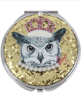$35 Betsey Johnson Owl Compact Mirror 1d