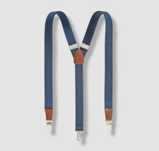  39 Club Room Men's Blue Elastic Stretch Metal Clip- On Adjustable Suspenders