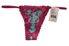 NWT VINTAGE Y2K Mervyns Multi Color Polka Dots Bubbles Thong Panties 6 Medium