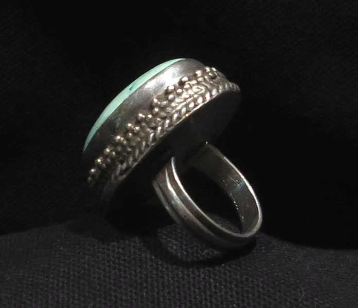 Anillo grande fino - plata y turquesa - Tíbet Foto 4 de 4