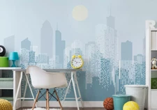 3D Moon Building 9018 Wallpaper Mural Wall Print Wall Wallpaper Murals US Coco