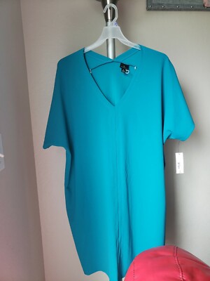 Worthington Women's dress Top Shirt Polynesian Blue 2X NWT