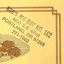 1980s Bob's Big Boy Restaurant Menu Fred Louis Elias Brothers Portland Oregon