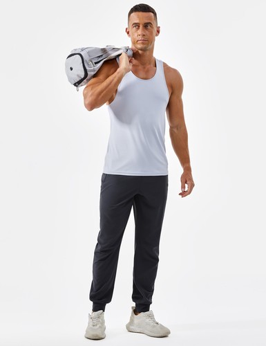 Men's Lightweight Athletic Joggers Quick Dry Zipper Pockets Pants Gym Sweatpants - Picture 50 of 76