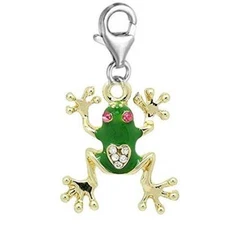 Clip on Frog Charm Dangle Pendant for European Clip on Charm Jewelry with Lobste
