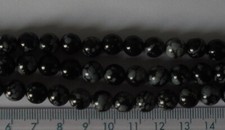 10 x 8mm snowflake obsidian round beads - beads for jewellery & crafts