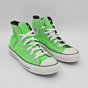 Converse Chuck Taylor All Star Hi Alte Nuove n 38 Verde o giallo Fluo con  zip | eBay