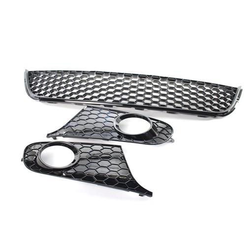 For VW Golf/Jetta MK6 Honeycomb Front Lower Bumper Mesh Fog Light Grille Black - Picture 6 of 7