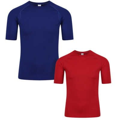 Reebok Mens Fitted T-Shirt Sportshirt 2er Pack REED Red Cobalt in S M L XL - NEU