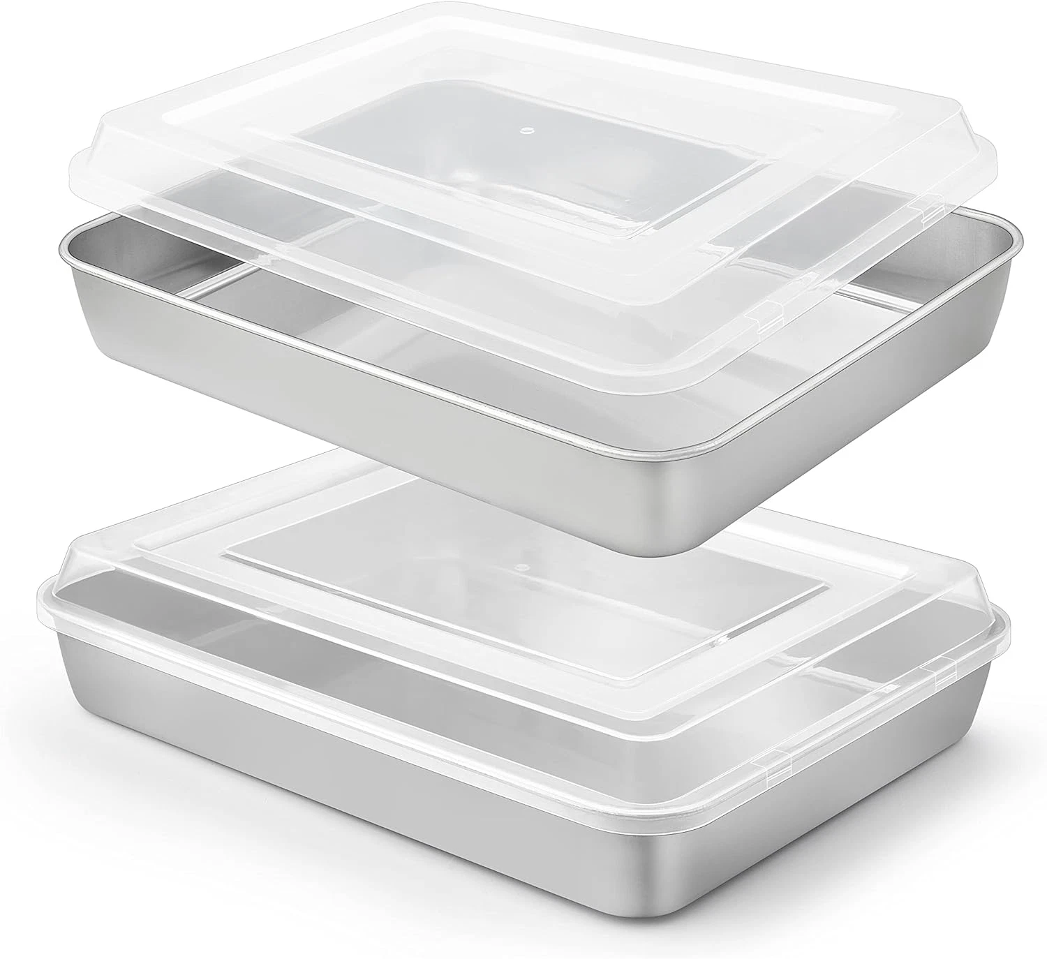 Baking Pan with Lid, 9 X 12 Inch Stainless Steel Lasagna Pan Deep, Rectangle Cak