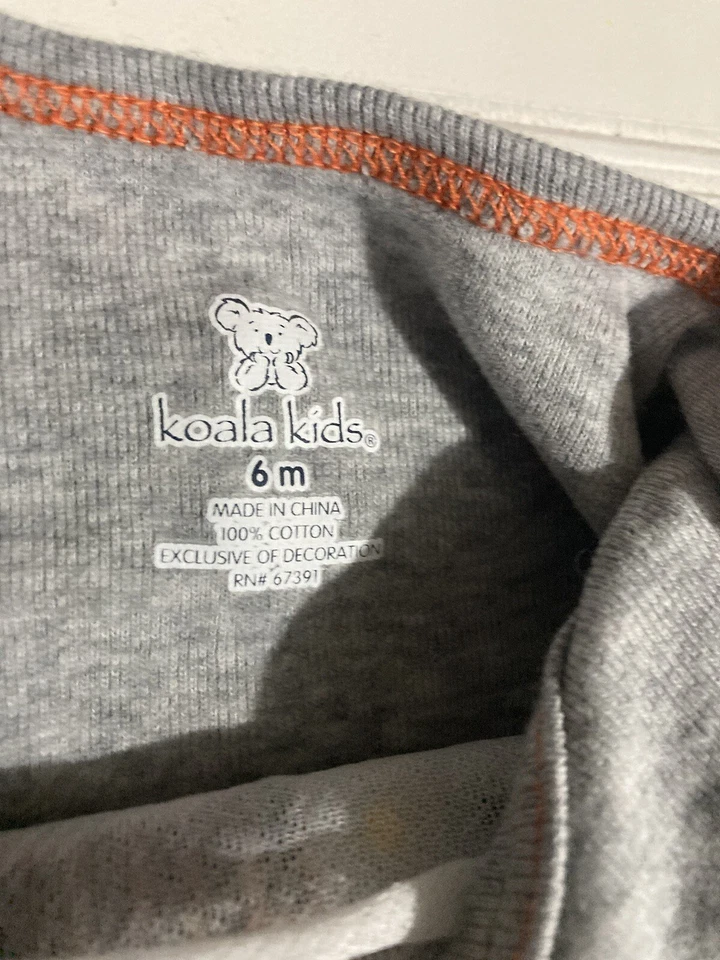 Koala Niños Bebé Halloween Body Gris 6 Meses Mamá Me Ama Manga Larga A Presión Foto 3 de 4