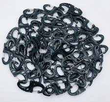 20pcs Plastic Carabiner Clips Medium Double S Dual Spring Metal Snap 2.75"x1.2"