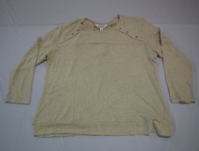 Market & Spruce Women's Petite Gloria Button-Detail Top AL8 White Size XLP NWT