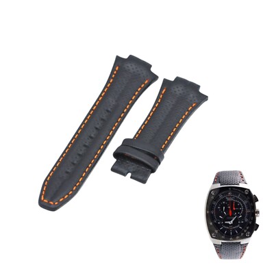 Sportura 7L22-0AD0 15mm Black Leather Watch Strap For Seiko