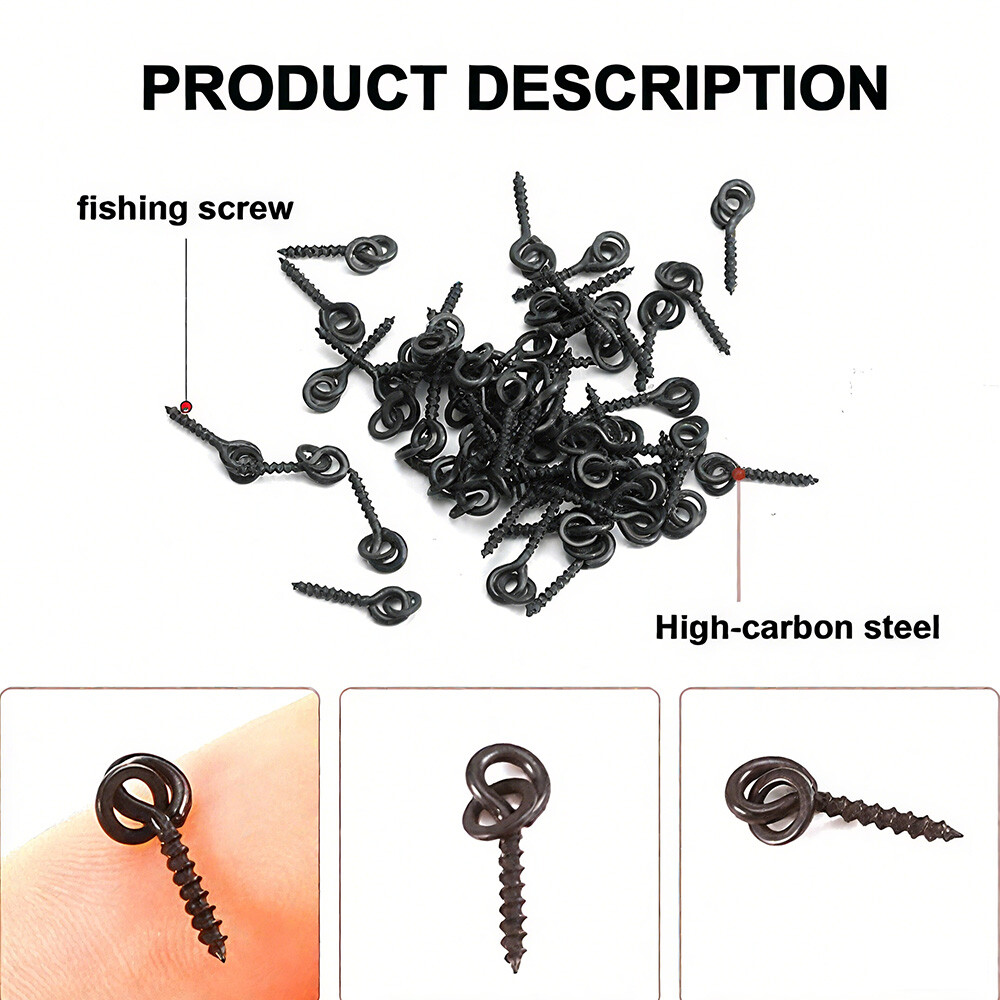 30pcs Carp Fishing Boilie Screws with Solid Bait Tool for Chod Rigs