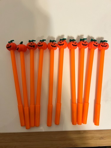 Pumpkin Halloween Pallpoint Gel Ink Pen - Skinny Pen With Cap - Set of 30 Pens - Picture 2 of 3