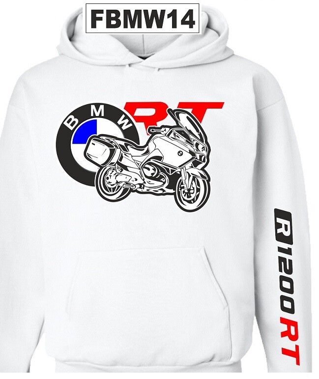 White BMW R1200-RT Motorcycle Hoodie Sweatshirt FBMW14