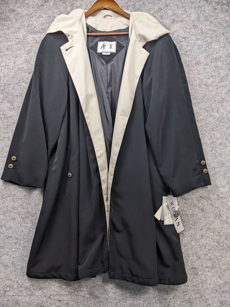AB II by American Bazaar Coat Womens Size 16W Black Hooded AB II by American Bazaar Coat Womens Size 16W Black Hooded