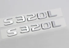 For 17-19 S320L Logo Car Trunk Letters ABS Badge Emblem Decals Chrome (2pcs New)