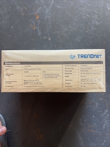 Trendnet TK-205K 2-port Ps/2 Kvm Switch Kit New Cables Included ——————-18 - 第 8/10 張圖片