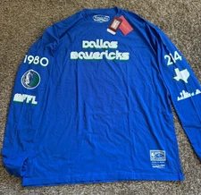 NEW Mitchell & Ness Dallas Mavericks NBA Long-Sleeve T-Shirt Royal (3XL)