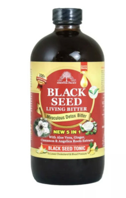 Organic BLACK SEED DETOX Living Bitter, Essential Palace Miraculous Herbal Tonic