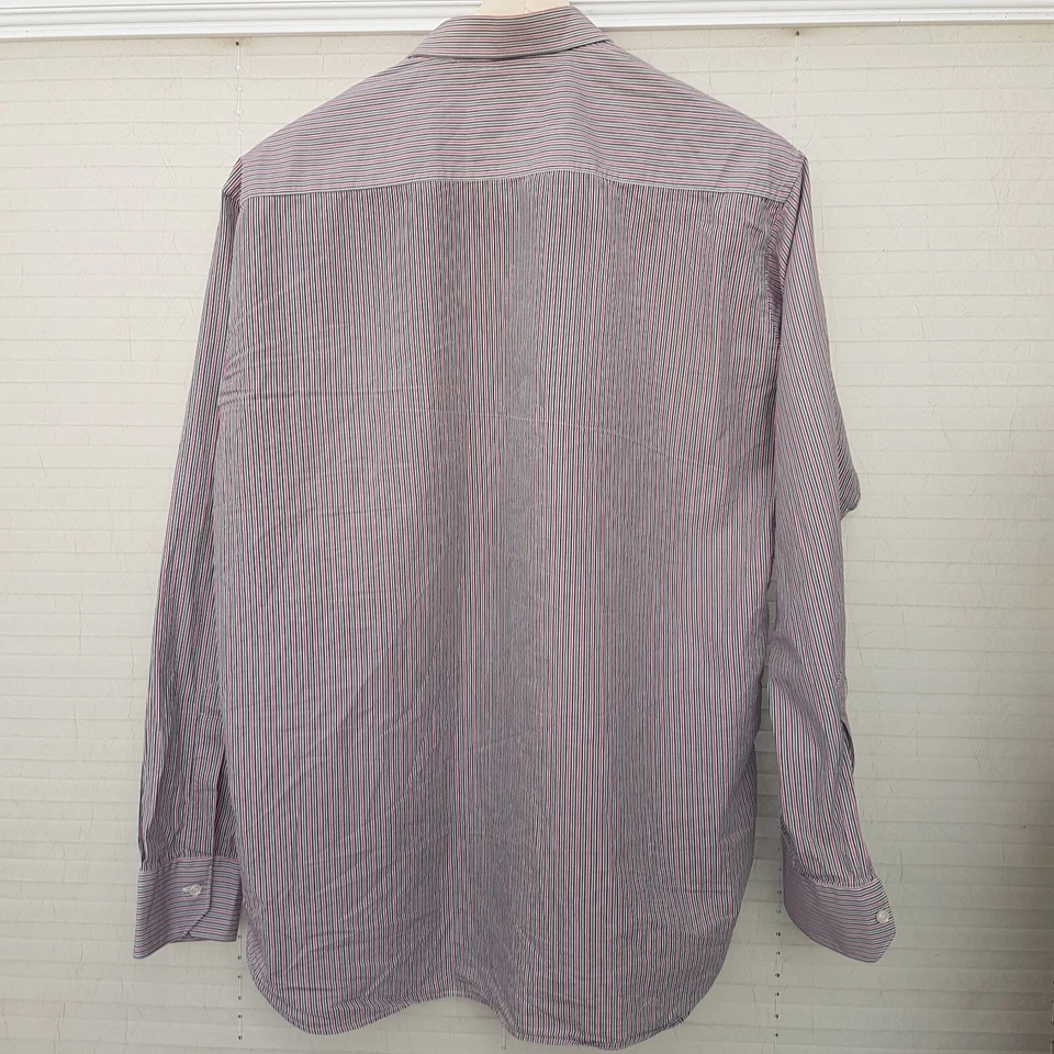 Men's Innes Cole Shirt Striped Blue Grey Pink White Size XL Excellent Condition - Image 4 of 4