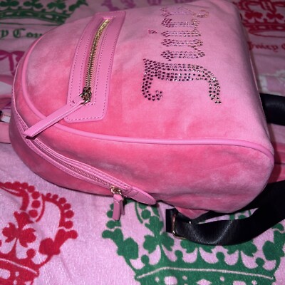 New Pink Juicy Couture Backpack + Bag Charm NWT Purse Bag Velvet MSRP $99 New Pink Juicy Couture Backpack NWT Purse Bag Velvet MSRP  main image 4