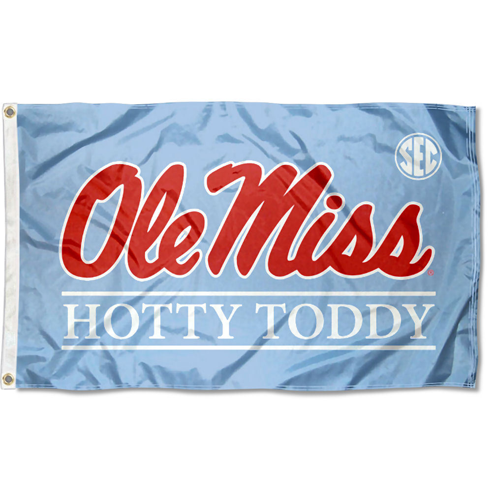 Ole Miss Powder Blue Hotty Toddy Flag Large 3x5 eBay