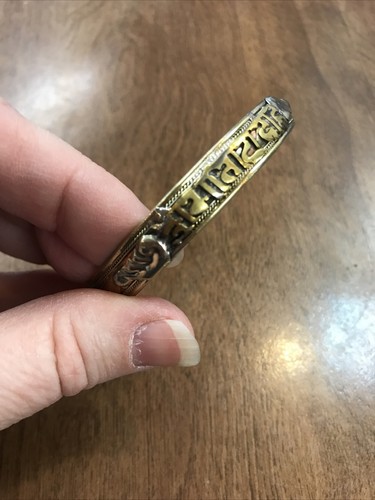 Buddhist Prayer Bracelet Twisted Brass Copper - Picture 4 of 5