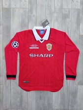 MAGLIA MANCHESTER BECKHAM FINALE CHAMPIONS 1999 CAMP NOU UMBRO RETRO VINTAGE