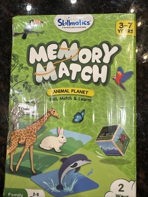 Skillmatics  Board Game - Memory Match Animal Planet Fun & Fast  3-7 Years NIB