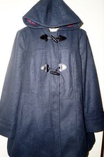 George Uk Women's Faux Wool Hooded Toggle Duffle Coat Jacket "navy" Size 18 Nwt