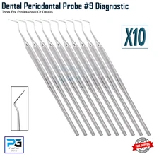 Dental Periodontal Probes #9 Dentist Pick Tools Surgical Hand Instruments  x 10